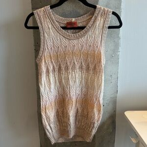 Missoni Textured Knit Sweater in Cream and Tan